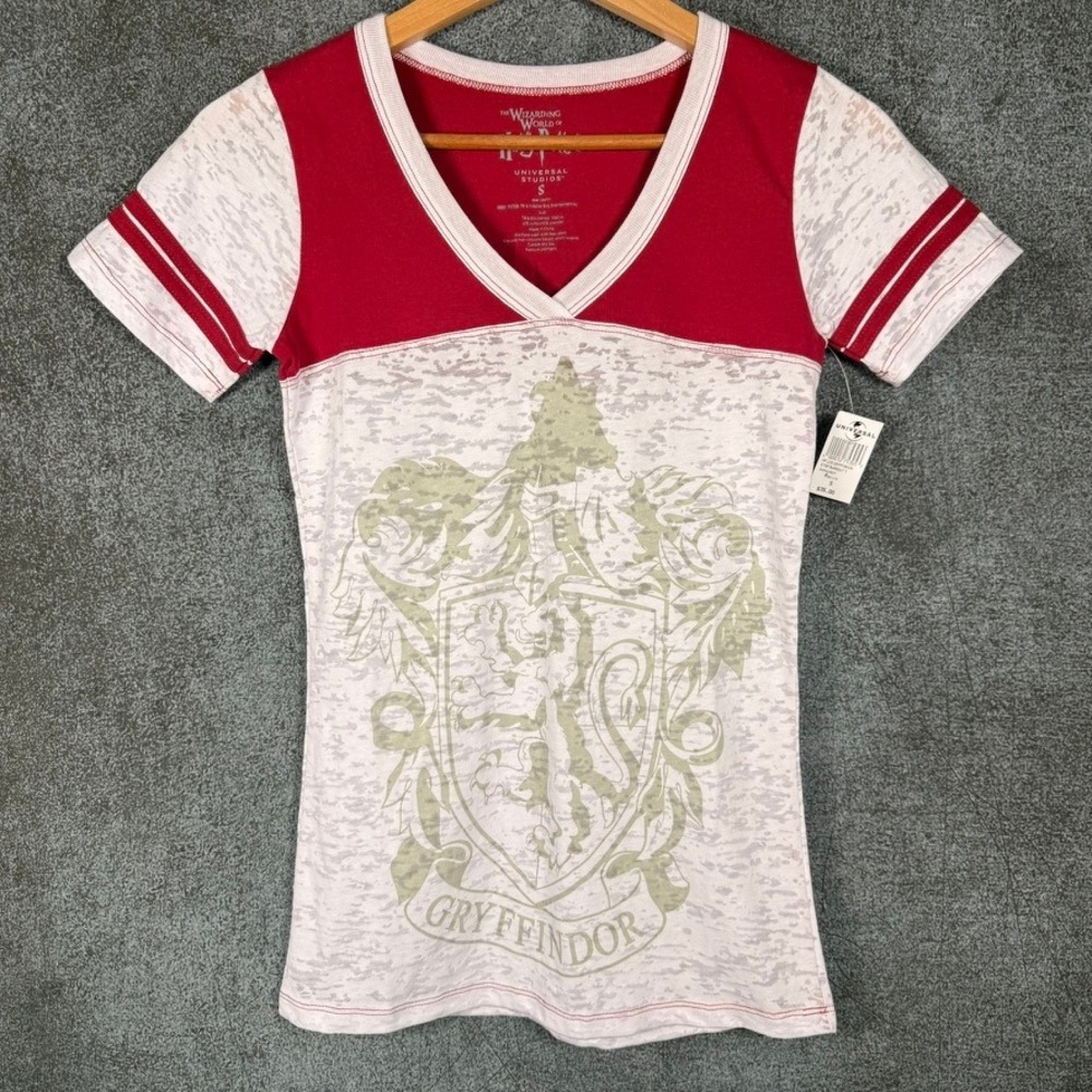 Universal Studios Women S Harry Potter Gryffindor Burnout V-Neck T-Shirt